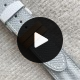 Gris Mouette and Orange Double Ridge Watch Strap with Creme Stitching for Apple Watch Ultra